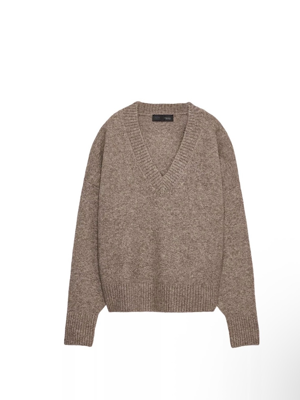 ZARA's V-Neck Sweater in Brown Taupe